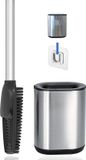 Unyqoos® Brosse de toilette 3-en-1 sans silicones avec support et support mural