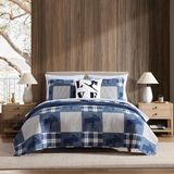 Eddie Bauer Queen Quilt Set, Naturally Soft Cotton Bedding with a Lightweight Feel for All-Season Comfort, Reversible with Matching Pillowcases, 3-Piece Bedding Set (Elk Plaid)