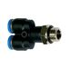 Riegler Y-steekschroefverbinding »blauwe serie«, draaibaar, G 1/2 a., voor buitenslang Ø 10 mm, werkdruk max. 15 bar, kunststof/MS vern.
