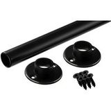 Gedotec POLE BLACK tube penderie acier noir rond Ø 25 mm, 2000 mm