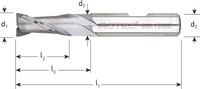 Rotec HSS-E spiebaanfrees, kort, AlCrN, ø15