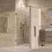 Brauer Void - Carving Nisdeur - Helder Glas - 60 x 200 cm - Omkeerbaar - incl. Glascoating - PVD Goud Geborsteld
