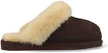 Shepherd 468 Jessica - Dames pantoffels - Suède - Schapenwol - Bruin - Maat 42