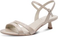 Tamaris - Dames - Platte Sandalen - Synthetisch - Rubber - Gesp - Beige - Maat 36