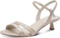 Tamaris - Dames - Platte Sandalen - Synthetisch - Rubber - Gesp - Beige - Maat 36