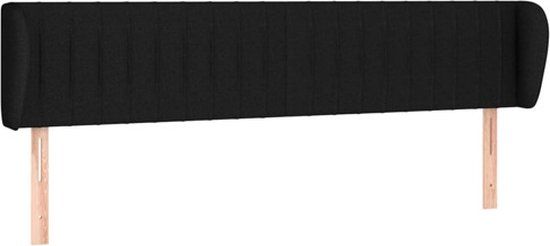 vidaXL Hoofdbord met randen 203x23x78/88 cm stof zwart