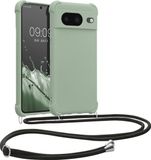 kwmobile telefoonhoesje geschikt voor Google Pixel 8 - Hoesje van siliconen met telefoonkoord - In grijsgroen