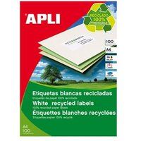 APLI - Gerecycled papier - permanente kleeflaag - wit - 105 x 42.4 mm 1400 etiket(ten)