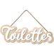 Sud Trading Panneau de toilette en MDF - 20x6 cm - Design en bois avec lettres blanches élégantes