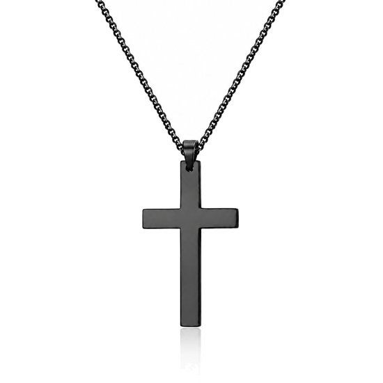 Mendes Kruis kettinghanger Cuban Link Zwart