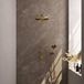 Brauer Gold Edition Thermostatische Regendoucheset Inbouw - Hoofddouche 30 cm - Rechte Wandarm - Handdouche 3 Standen - Doucheslang - Wandaansluitbocht - Geborsteld Goud