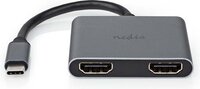 Nedis USB-C Multi-Port Adapter - 2x HDMI - USB 3.2 Gen 1 - 0.1m - Black