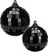 Merkloos / Sans marque Koopman International Grote discobal kerstballen - 2x stuks - zwart - 10 en 12 cm - kunststof