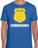 Bellatio Decorations Shoppartners Bv Commissaris politie embleem t-shirt blauw voor heren - politie - verkleedkleding / carnaval kostuum S