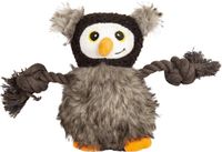 JACK AND VANILLA, Bruine pinguïn pluche speelgoed voor honden en katten, zacht en duurzaam, met geïntegreerde fluitje, licht en machinewasbaar, 22 cm, kleur bruin