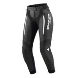 SHIMA Miura 2.0 Motorbroek voor dames, sportbroek met heup- en kniebeschermers, geperforeerd leer, elastische inzetstukken, voor 2-delig combi (42, zwart/wit)