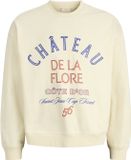 JACK&JONES JORMENTON TYPO SWEAT CREW NECK Heren Sweater XL Katoen Lange mouw Ronde hals Printopdruk Antique White