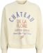 JACK&JONES JORMENTON TYPO SWEAT CREW NECK Heren Sweater XL Katoen Lange mouw Ronde hals Printopdruk Antique White