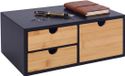 Relaxdays Organiseur de bureau - avec 3 tiroirs - noir