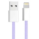 APM Lightning-kabel, 600401, MFI-gecertificeerd voor apparaten, oplaadkabel en synchronisatiekabel, USB A-stekker en Lightning MFI-stekker, smartphone en tablet, 1 m lang, pastelpaars