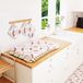 PETTI Artigiani Italiani - Pannenlappen, set met 2 keukenhandschoenen, 2 pannenlappen van katoen, cirkel beige, 100% Made in Italy