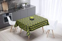 Bonamaison Tafelkleed, Anti-Mold, Sneldrogend, Waterdicht, 100% Polyester Tafellaken, Neon Geel, Rook, 140 x 140 Cm