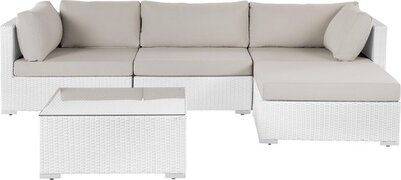 Beliani Loungeset wicker wit SANO II