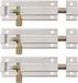 AMIG schuifslot/plaatgrendel - 6x - aluminium - 8 cm - zilver - deur - schutting - raam