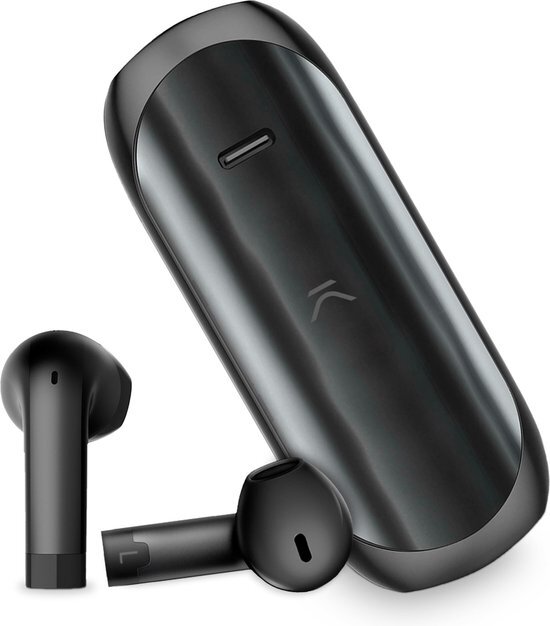 KSIX Ksix BXTW07N hoofdtelefoon/headset Draadloos In-ear Oproepen/muziek USB Type-C Bluetooth Zwart