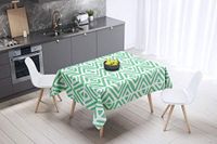 Bonamaison Tafelkleed, Anti-Mold, Sneldrogend, Waterdicht, 100% Polyester Tafellaken, Petroleum Groen, Wit, 140 x 140 Cm