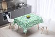 Bonamaison Tafelkleed, Anti-Mold, Sneldrogend, Waterdicht, 100% Polyester Tafellaken, Petroleum Groen, Wit, 140 x 140 Cm