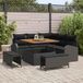 Prolenta Maison Exclusive - Tuinset met 8 zitplaatsen, zwarte polyrotan loungeset