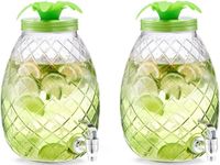 Zeller 2x Groene glazen drank dispensers ananas 4,5 liter