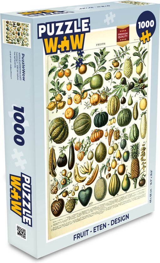 MuchoWow Puzzel Fruit - Eten - Design - Vintage - Adolphe Millot - Legpuzzel - Puzzel 1000 stukjes volwassenen - Sinterklaas cadeautjes - Sinterklaas voor grote kinderen