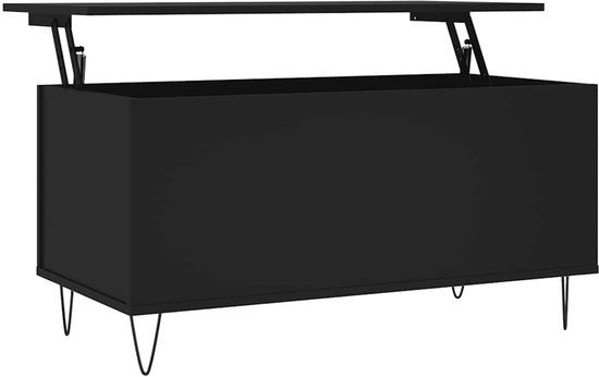 vidaXL Salontafel 90x44,5x45 cm bewerkt hout zwart