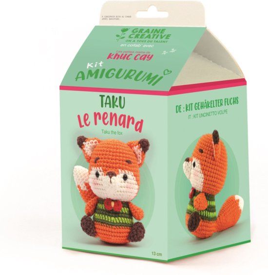 Graine Creative Amigurumi haakpakket vos 13 cm knutselset