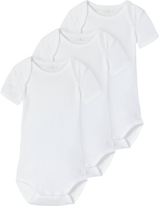 Name It Solid Romper - 3-Pack - Mt. 56 - Bright White