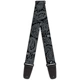 Buckle-Down Gitaarband Bandana Schedels Zwart Zilver 2 Inch Breed (GS-W32818)