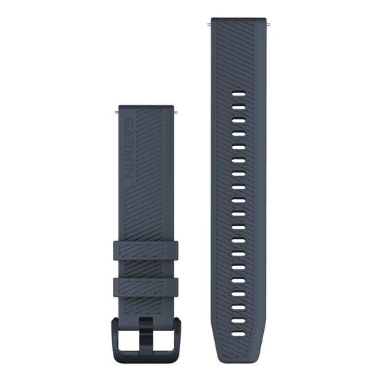 Garmin Quick Release 20 Horlogeband - Graniet Blauw Siliconen met Zwart RVS Hardware (010-13076-01)