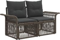 vidaXL Tuinbank 2-Aantal zitplaatsen Grijs polyrattan