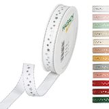 Halbach Seidenbänder 295-015-11-18 Cadeaulint Kerstmis, polyester, wit, 15 mm x 18 m
