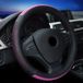 NCD E-Commerce Handel GmbH Housse de volant de voiture robuste en cuir véritable pour femmes, 38 cm/15 pouces, antidérapante et perforée (violet)