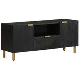 vidaXL TV meubel & entertainment center 105x33x46 cm bewerkt hout zwart