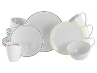 CreaTable, 24055 Serie Luna Color Line 20-delig porseleinen tafelservies voor 4 personen, vaatwasser- en magnetronbestendig, kwaliteitsproductie