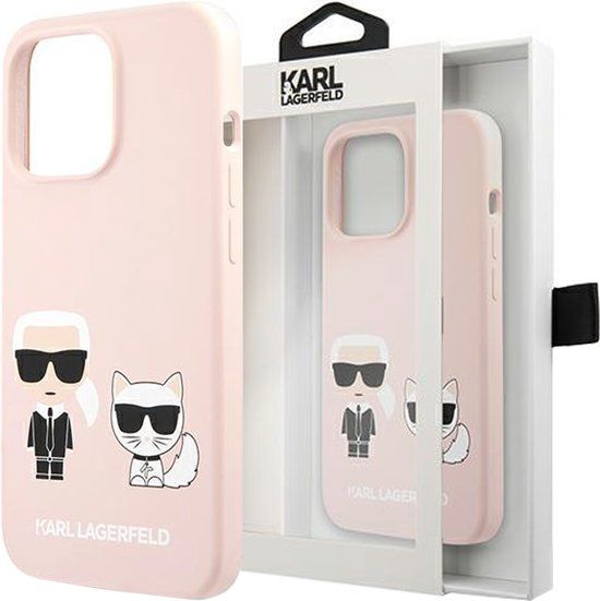 Karl Lagerfeld Telefoonhoesje voor Apple iPhone 13 Pro - Roze Back Cover - Silicone