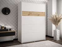 Houdi Lit escamotable 140x200 blanc/chêne artisan