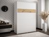 Houdi Lit escamotable 140x200 blanc/chêne artisan