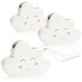 COM-FOUR® 3x luchtbevochtiger verwarming - radiator luchtbevochtiger "cloud" - verwarming waterverdamper van keramiek in grappig wolkendesign - 300 ml