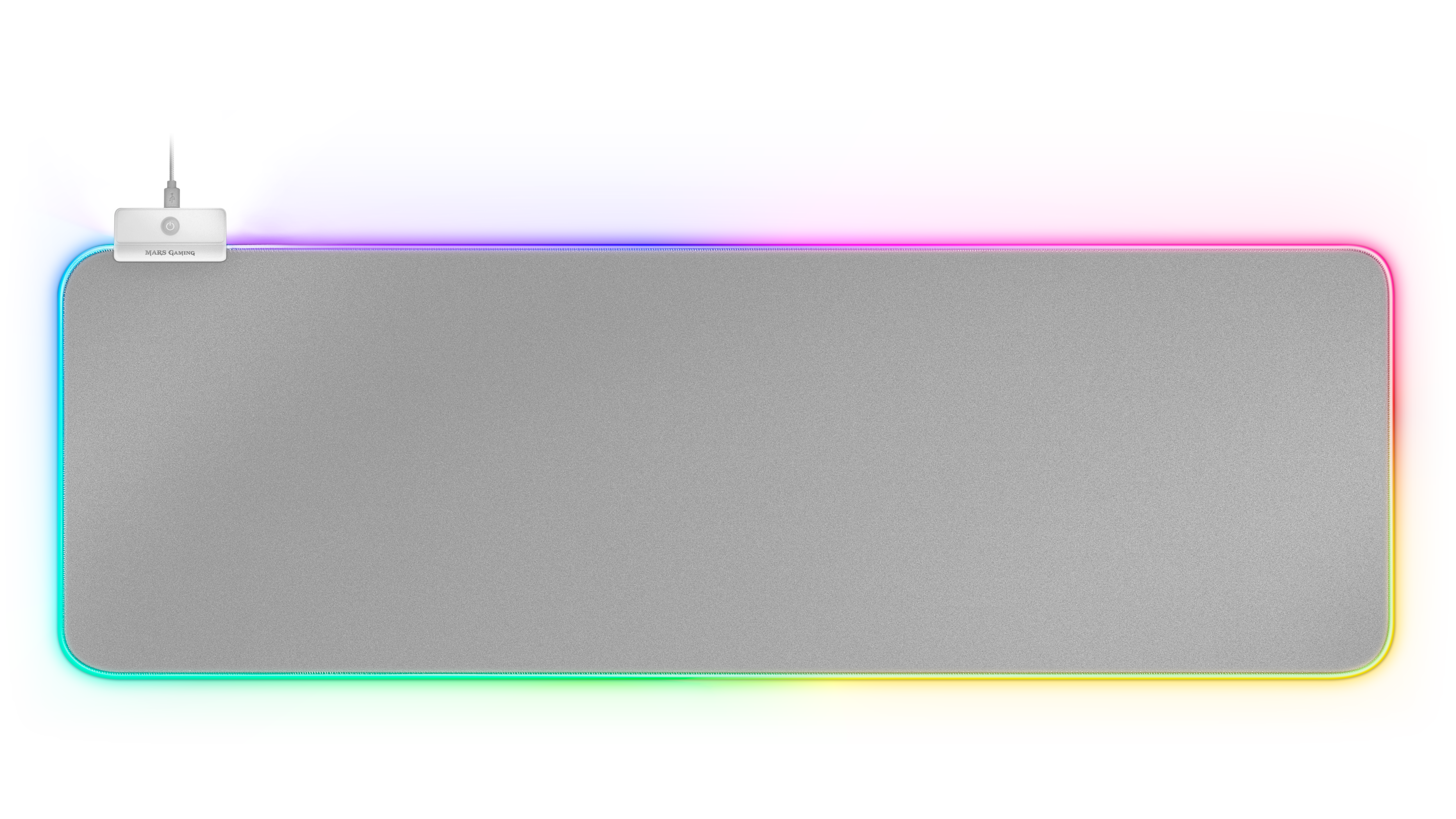 MARS GAMING MMPRGB2S - Muismat - Wit, Zilver