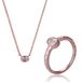 Orphelia SET-7434/52 - Juwelenset Oval Centerstone: Ketting + Ring - 925 Zilver Rosé - Zirkonia - 45 cm / Ringmaat 52